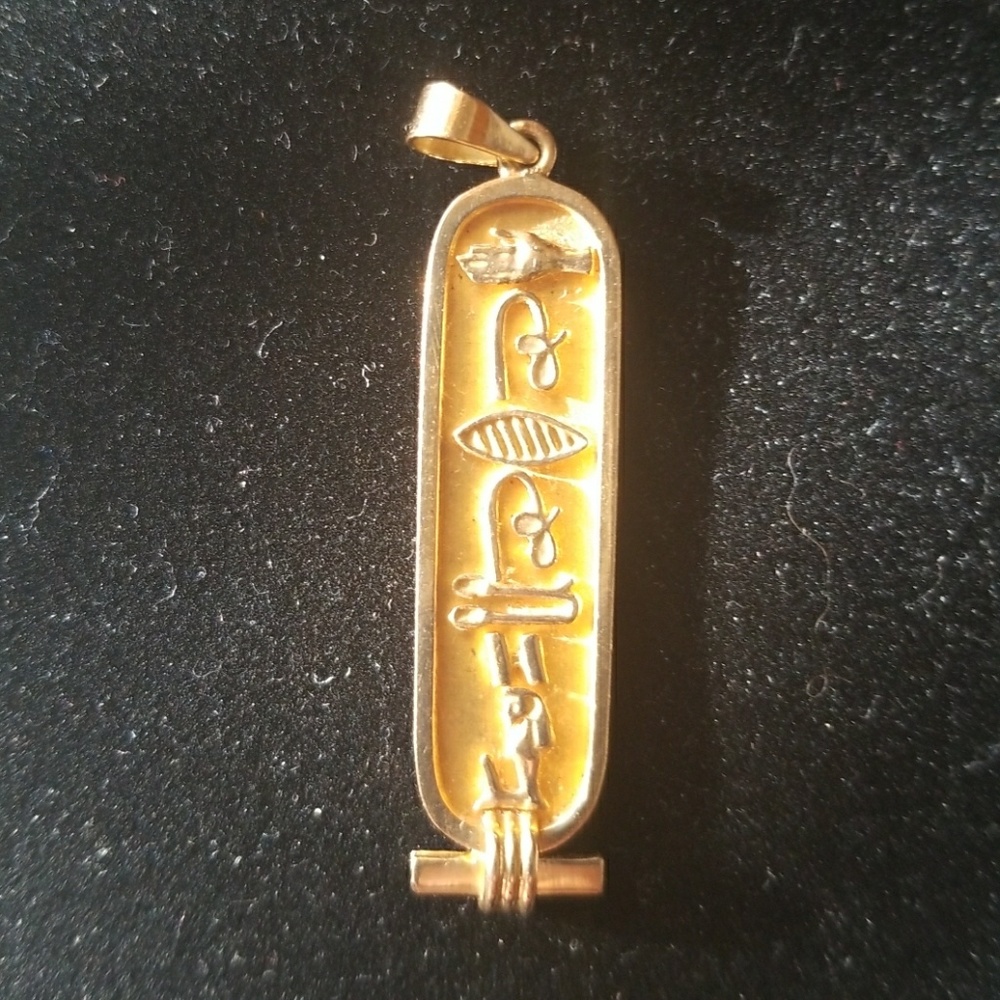 18k necklace Egyptian solid gold pendant
